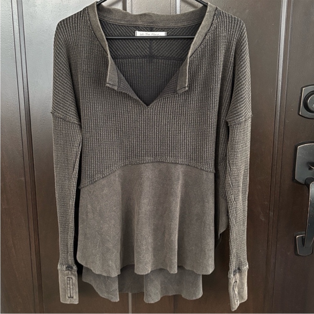Like New Free People We The Free Monterey Thermal Top Mushroom Oversized Small